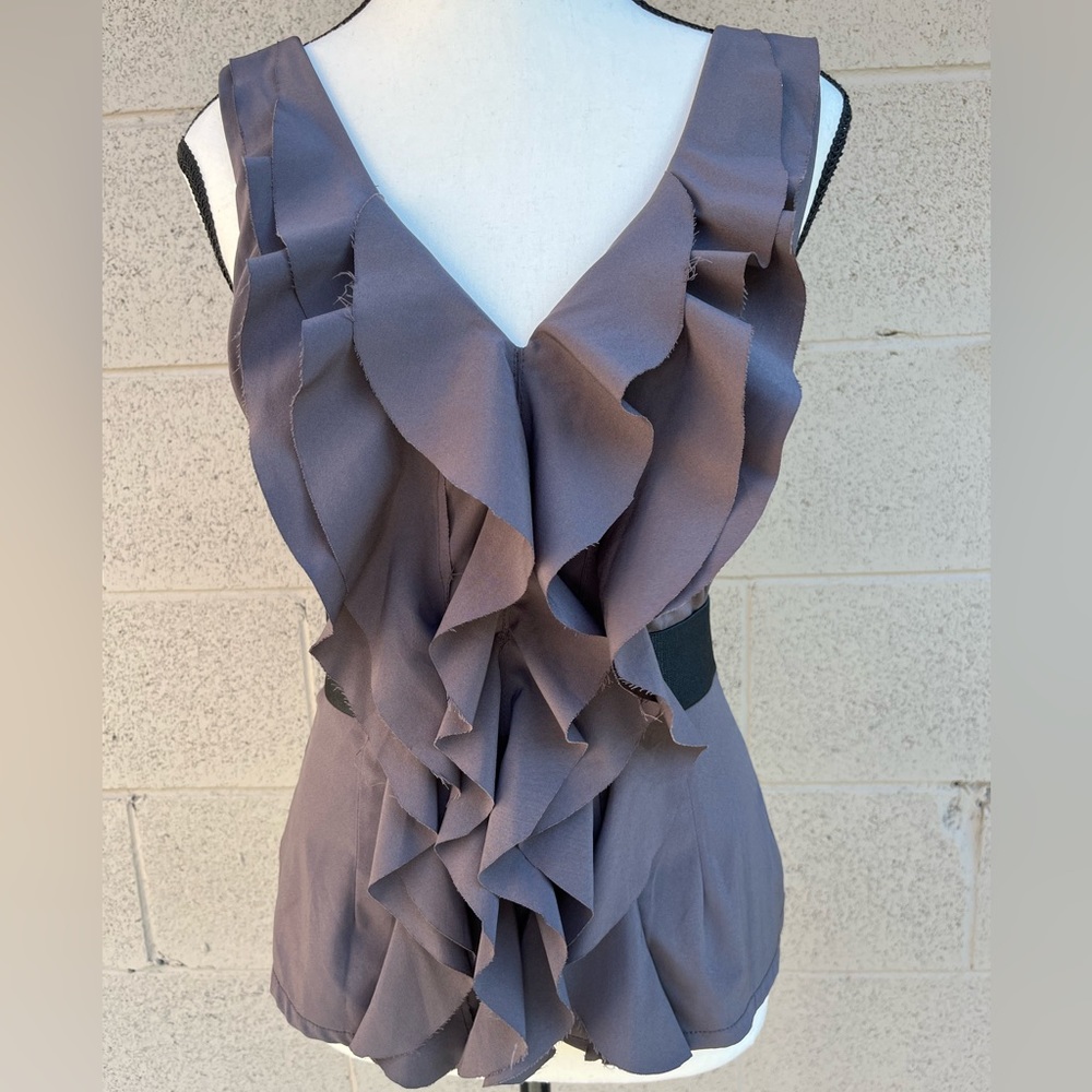 Ruffle front tank top